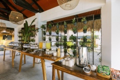 The hotel restaurant in our Philippines resort,  located beachfront with pool views