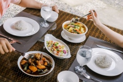 The hotel restaurant in our Philippines resort,  located beachfront with pool views